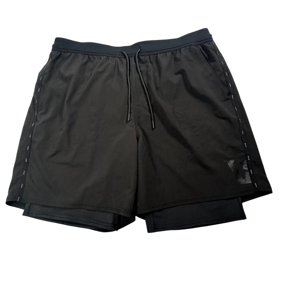 Vuori Shorts Mens XL‎ Black Fullerton Lined 2 In 1 Active Gym Training Stretch - Picture 3 of 10